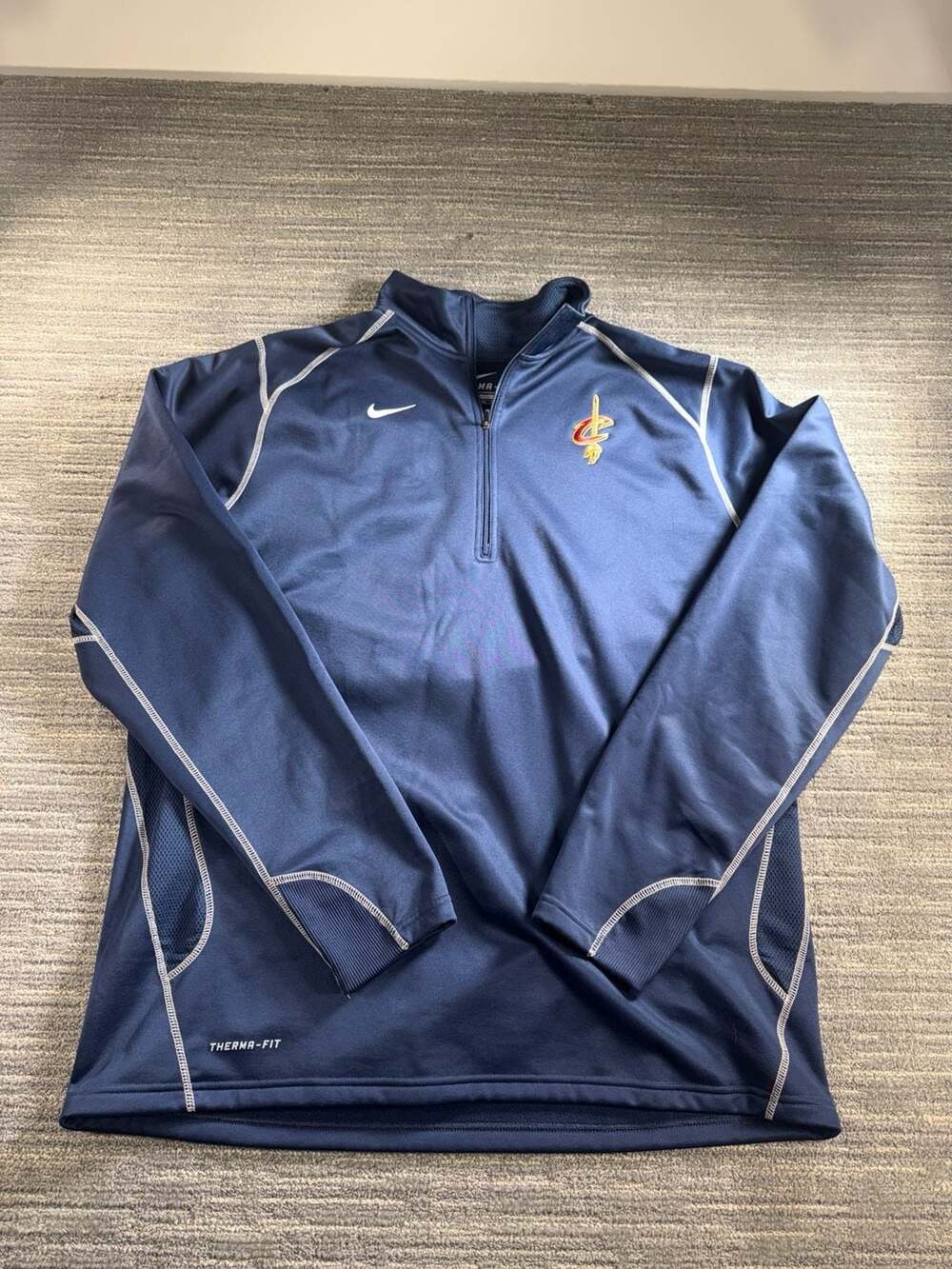 Nike Cleveland Cavaliers Therma-Fit 1/4 Zip Pullover Sweatshirt Navy Blue XXL